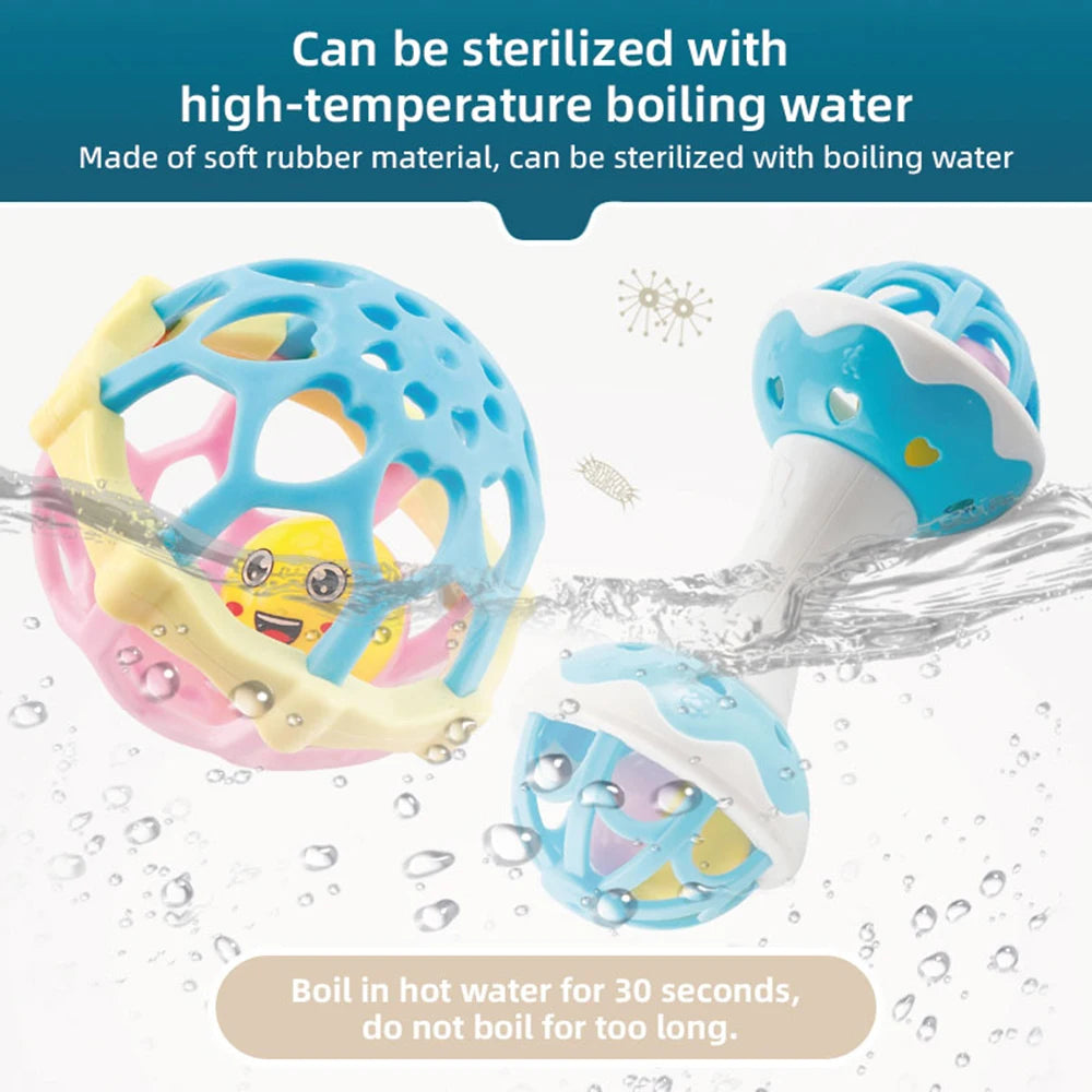 Baby Toys, Rattle, Fine Motor and Sensory Toy, Suitable for Infants Aged 3, 6, 9, and 12 Months