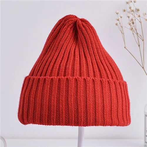 Autumn Winter Baby Hats for Newborn Boys Crochet Bonnet Toddler Girl Cap Children Ribbed Knitted Beanie Hat Photography Props