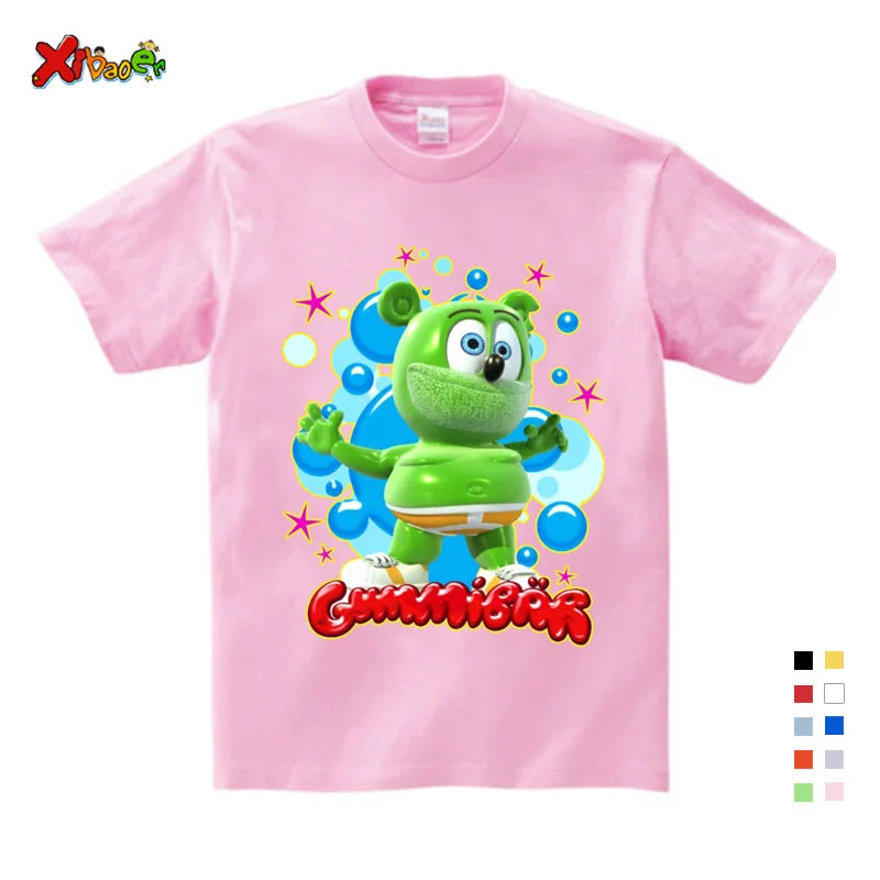 Boys Tshirts for kids Baby Boys Girl Gummy Bear T Shirt Cartoon Funny Casual Kids Clothes Summer Harajuku Children's Clothing