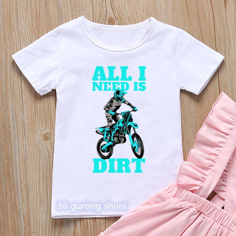 T-shirt for boys Cool motorcycle cartoon print boy clothes  casual kids tshirt summer hiphop teen t shirt white yellow tops