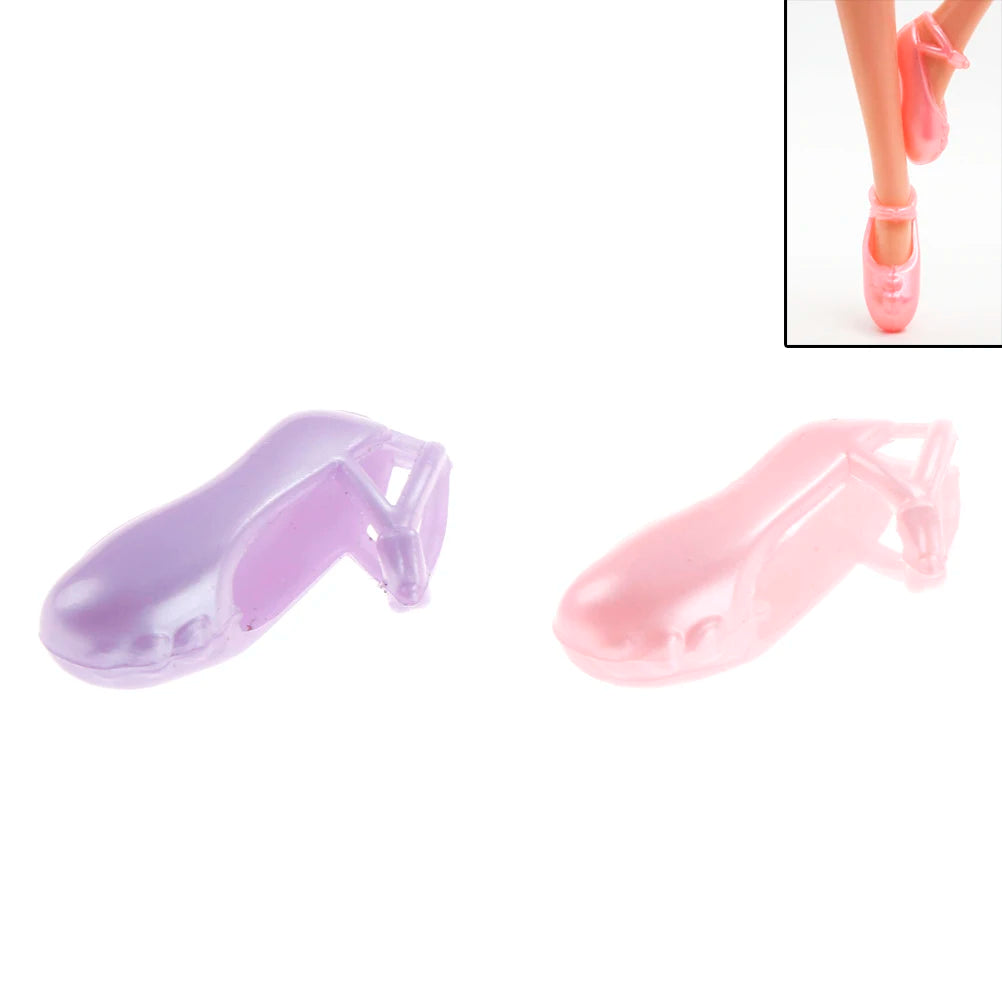 10pairs/lot Colorful Fashion Ballet dancing shoes For Girl Baby Toy Doll Accessories Shoes Heel Sandal For   Doll Best Gift