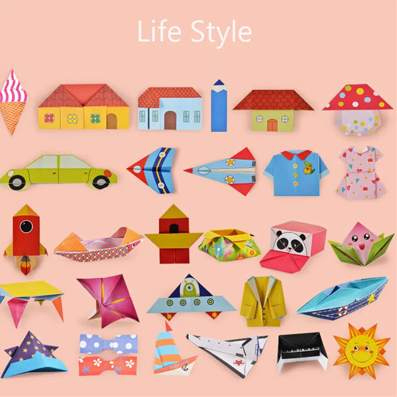 54 Pages Montessori Toys DIY Kids Craft Toy 3D Cartoon Animal Origami Handcraft Paper Art Learning Educational Toys for Children