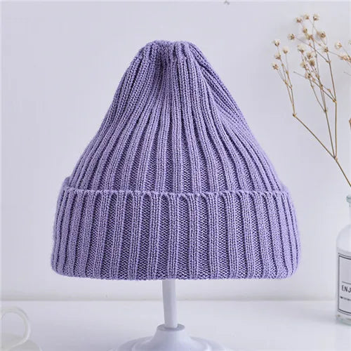 Autumn Winter Baby Hats for Newborn Boys Crochet Bonnet Toddler Girl Cap Children Ribbed Knitted Beanie Hat Photography Props