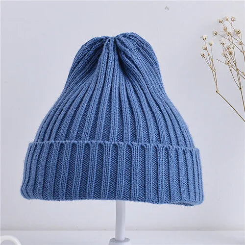 Autumn Winter Baby Hats for Newborn Boys Crochet Bonnet Toddler Girl Cap Children Ribbed Knitted Beanie Hat Photography Props