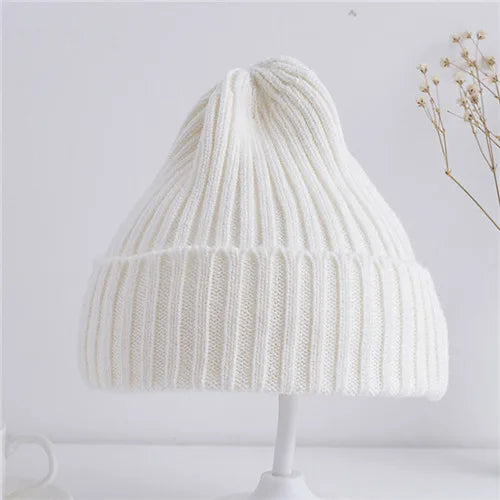 Autumn Winter Baby Hats for Newborn Boys Crochet Bonnet Toddler Girl Cap Children Ribbed Knitted Beanie Hat Photography Props