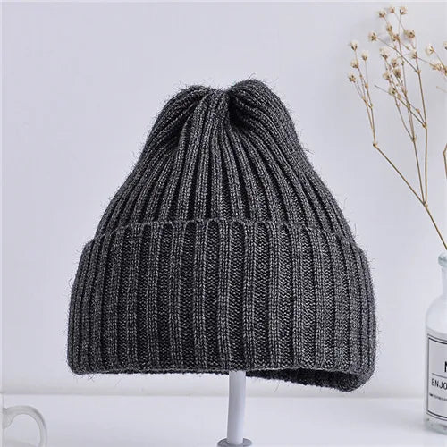Autumn Winter Baby Hats for Newborn Boys Crochet Bonnet Toddler Girl Cap Children Ribbed Knitted Beanie Hat Photography Props