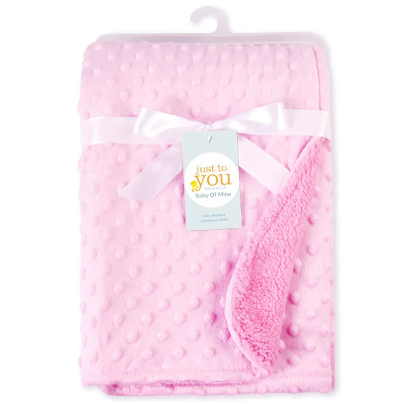 Winter Solid Baby Blanket & Swaddling Newborn Thermal Soft Fleece Blanket Toddler Bedding Warm Quilt Infant Bedding Swaddle Wrap