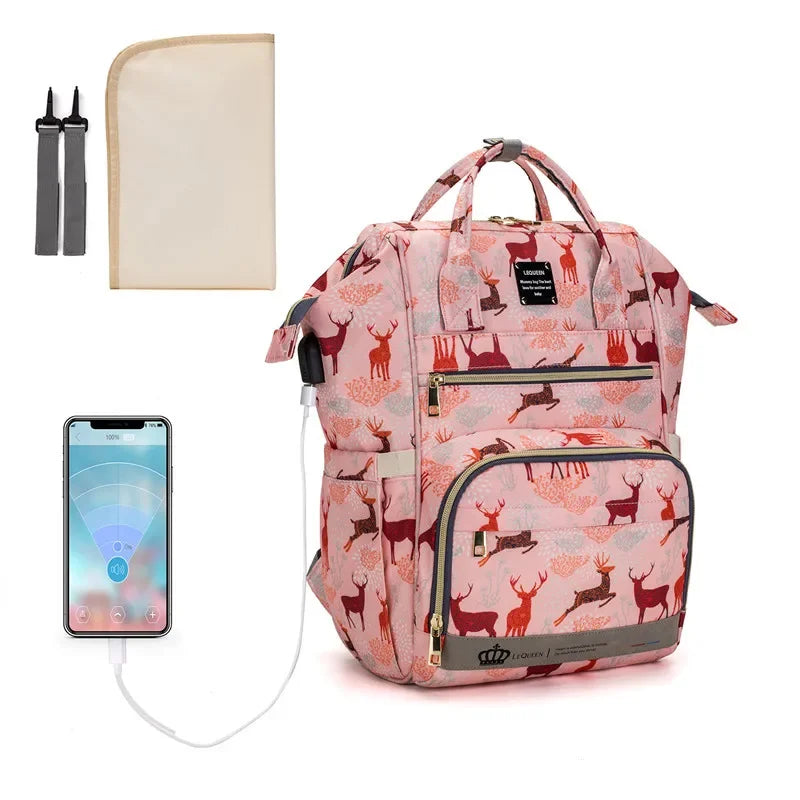Baby Nappy Bag Mummy Bag Backpack Waterproof Storage Handbag Outdoor Travel Mommy Maternity Bag For Baby Stuff Gray Diaper Bags