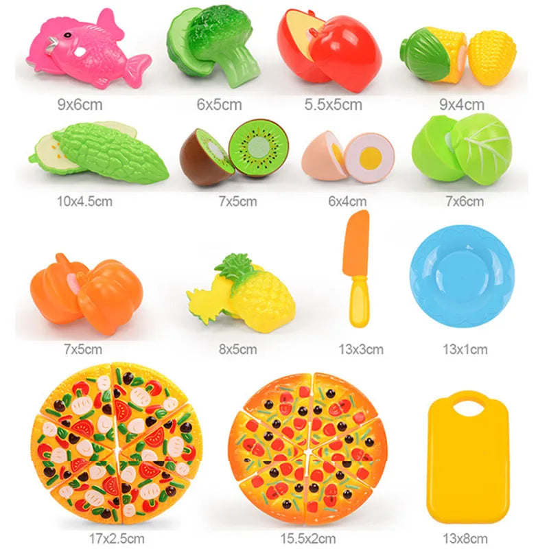 Children Toys Cutting Fruits and Vegetables Set for Kids Pretend Play Simulation Kitchen Toy Montessori Baby Toys for Girls Boys