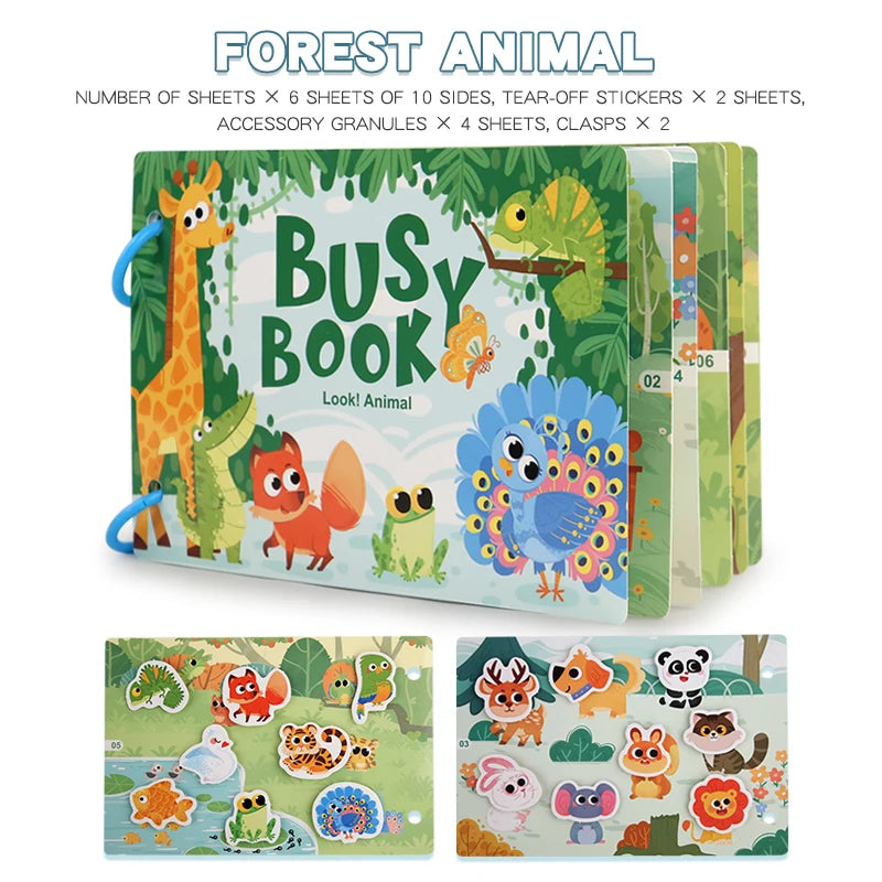 Montessori Baby Busy book Quiet Book Toys for Children Paste Early Learning Education Toy Children Montessori Toy Matching Game