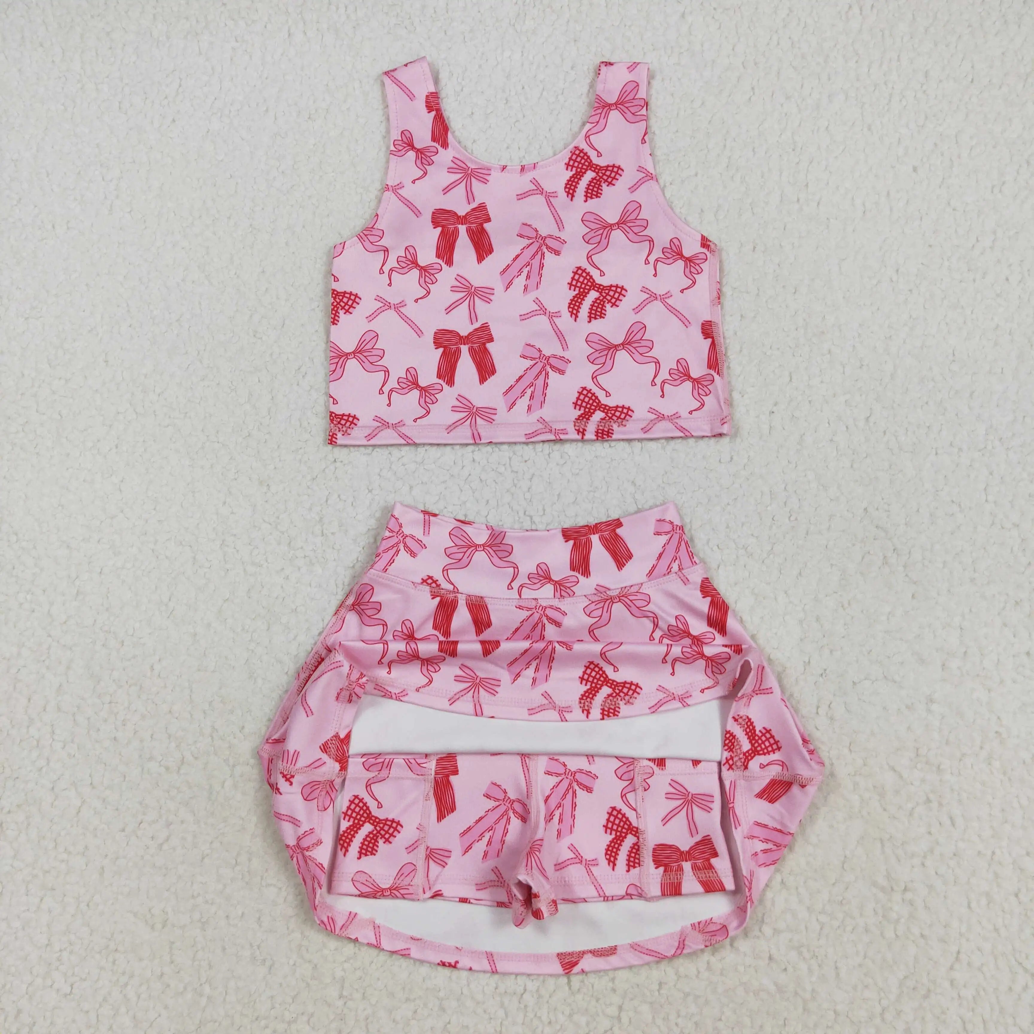 Baby Girls Clothes Dresses Toddler Girl Summer Athletic Acive Wear with Under Pink Castles Yoga Vest Top Sports Skorts Sets