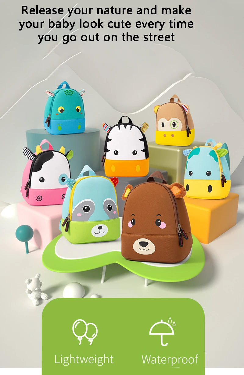 New Children School Bags 3D Biomimetic Animal Kids Backpack Kindergarten Boys and Girls School Bags Mini Backpack Book Bag