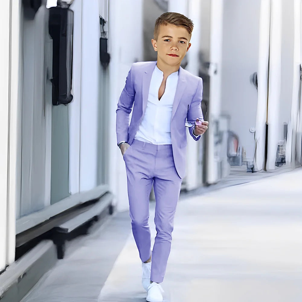 Khaki Suit for Boys Fashion Summer Jacket Pants 2-piece Set Custom Suit Wedding Boys Dress 2-16 Years Old Outfit