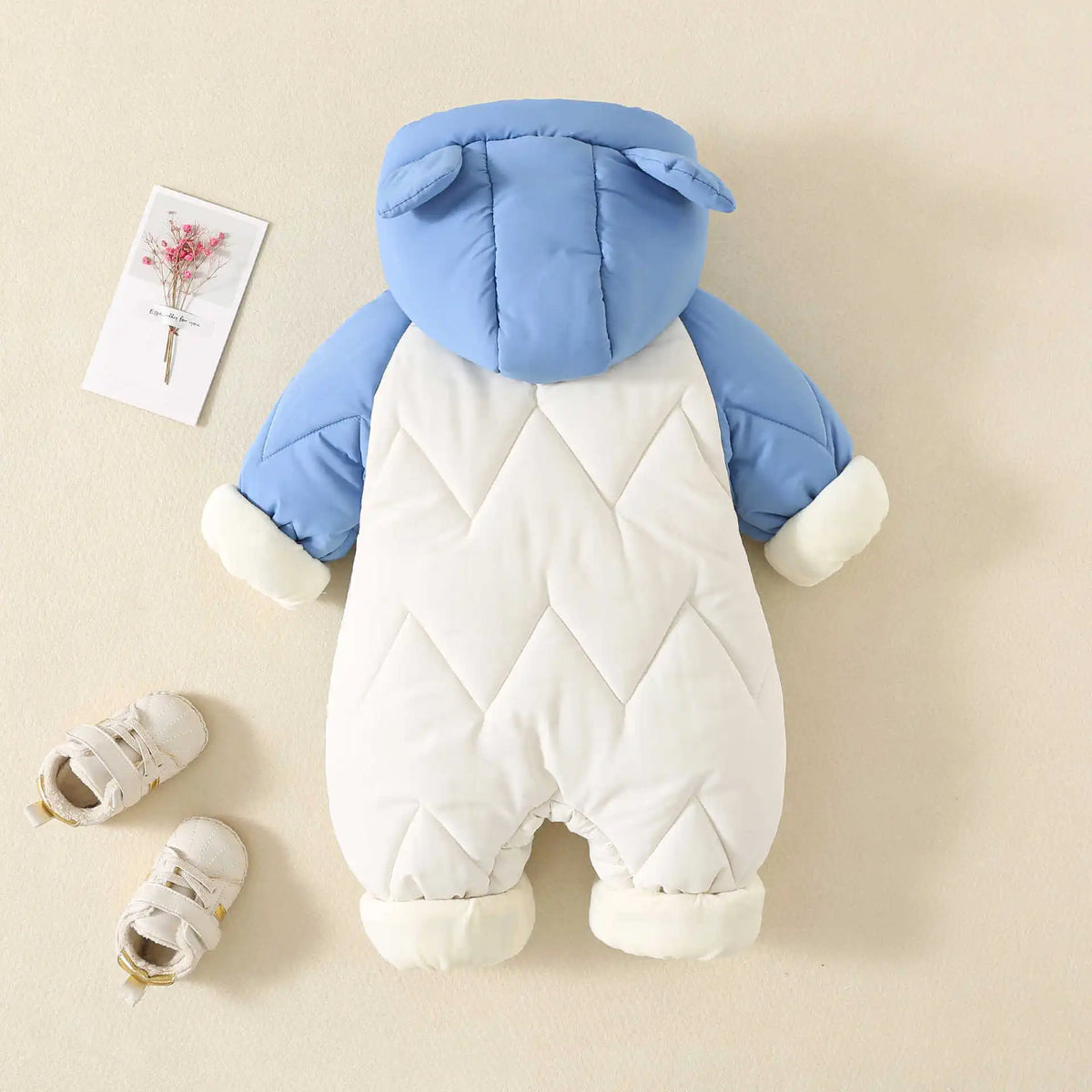 Winter Baby Outwear Clothing Fur Lining Warm Toddler Girl's Boy's Rompers Cartoon Bear Infant Jumpsuit