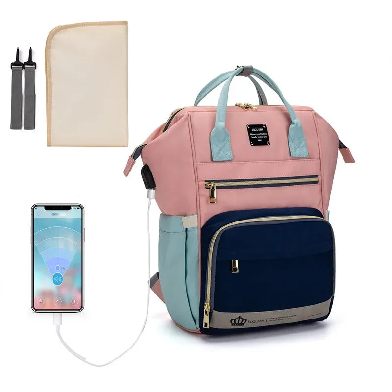 Baby Nappy Bag Mummy Bag Backpack Waterproof Storage Handbag Outdoor Travel Mommy Maternity Bag For Baby Stuff Gray Diaper Bags