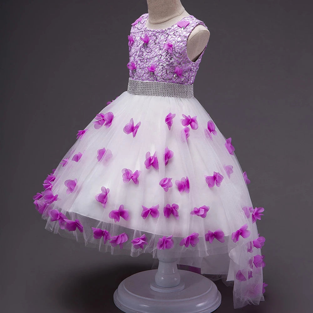 Girls Princess Dresses,Flower Sequined Ball Gown,Birthday Pageant Robe Formal Occasions Teenage Girls Dress for Party/Wedding