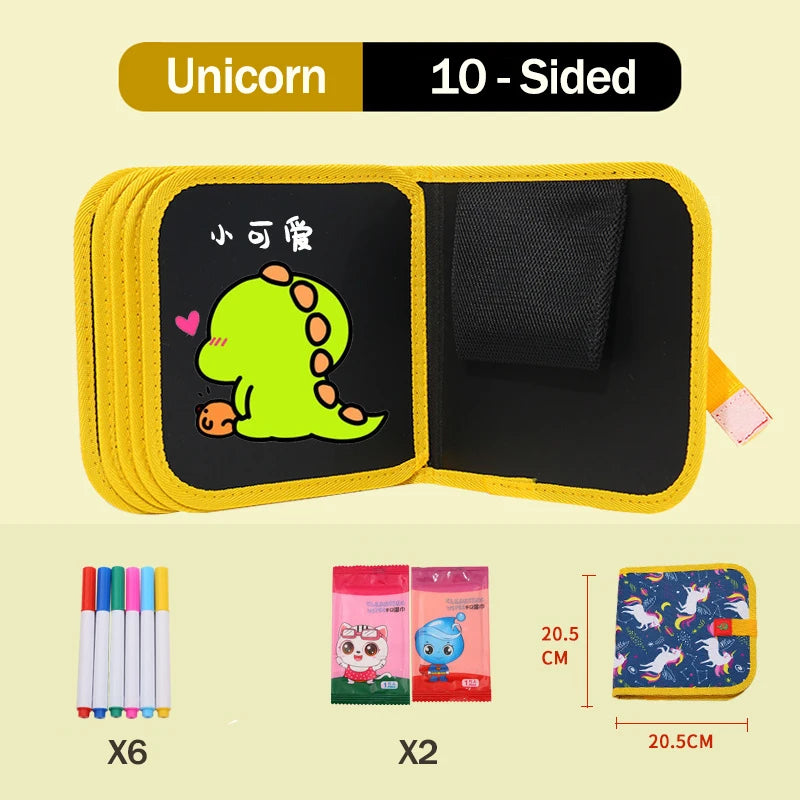 Toddlers Erasable Doodle Book Reusable Drawing Pads Coloring Doodle Book Watercolor Kids Montessori Educational Toy Gift