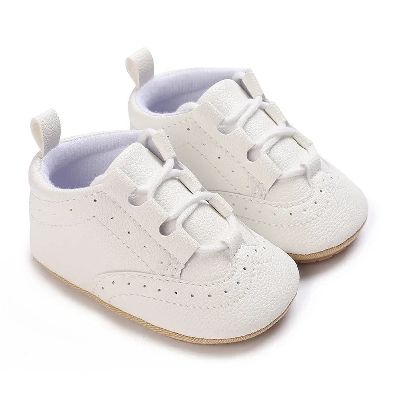 Newborn Baby Boys' Shoes Moccasin Fashion Casual Sports Shoes White Baptist Soft Sole Anti Slip First Step
