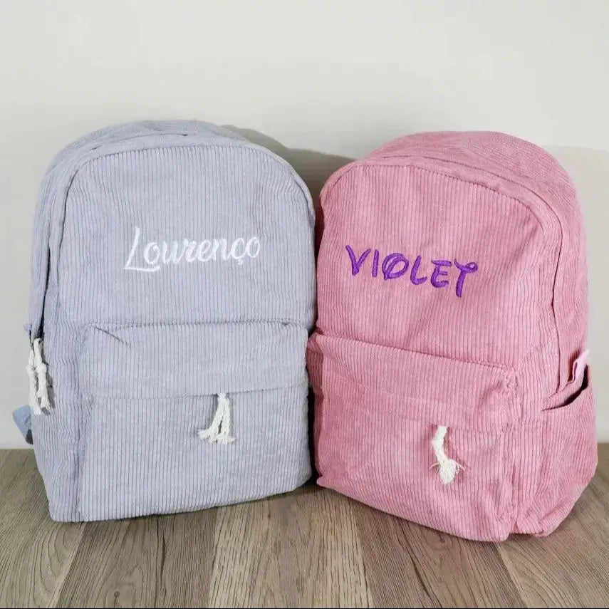 Kids School Bag Personalized Toddler Backpack Embroidered Name Child Corduroy Backpack Birthday Gift Laptop Bag Back to School