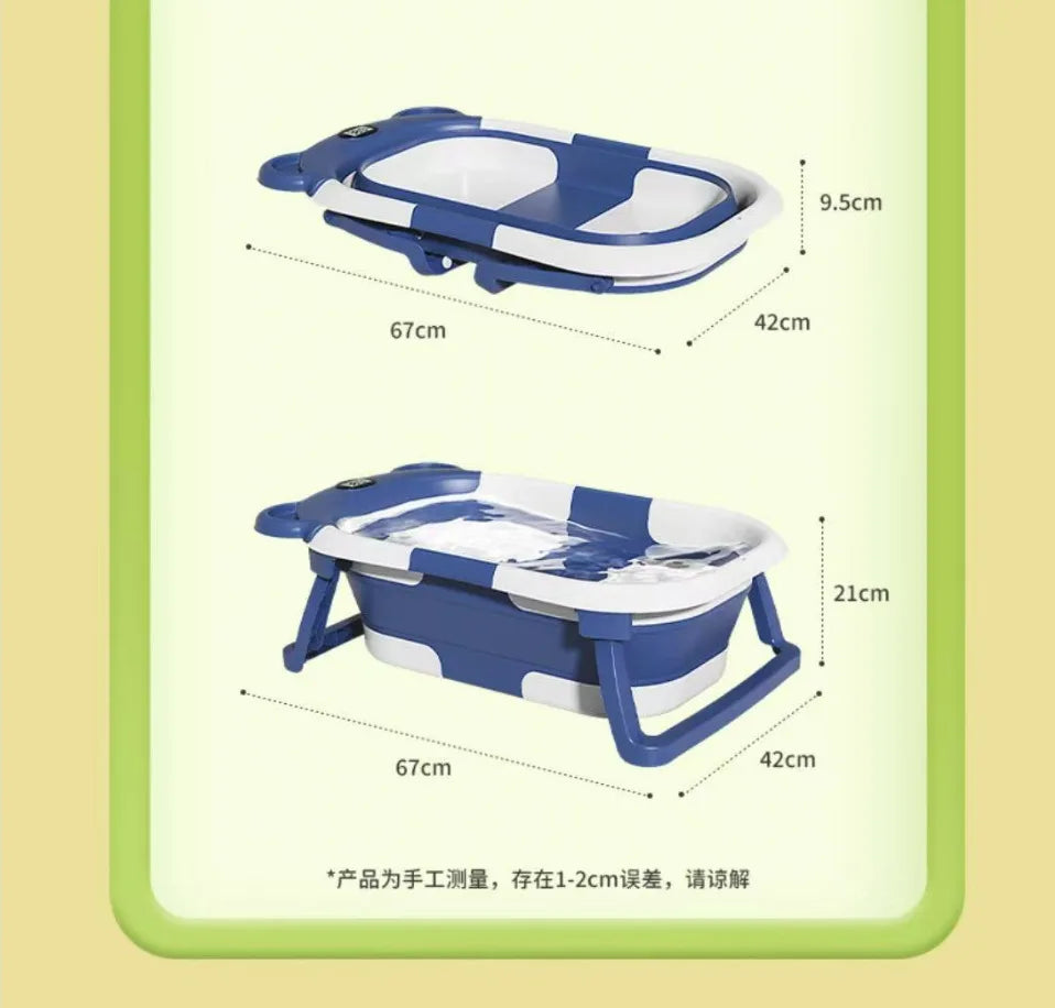 Household Newborn Baby Bath Tub Baby Can Sit and Lie Down Temperature-Sensing Bath Tub Bath Bucket Baby Folding Bath Tub