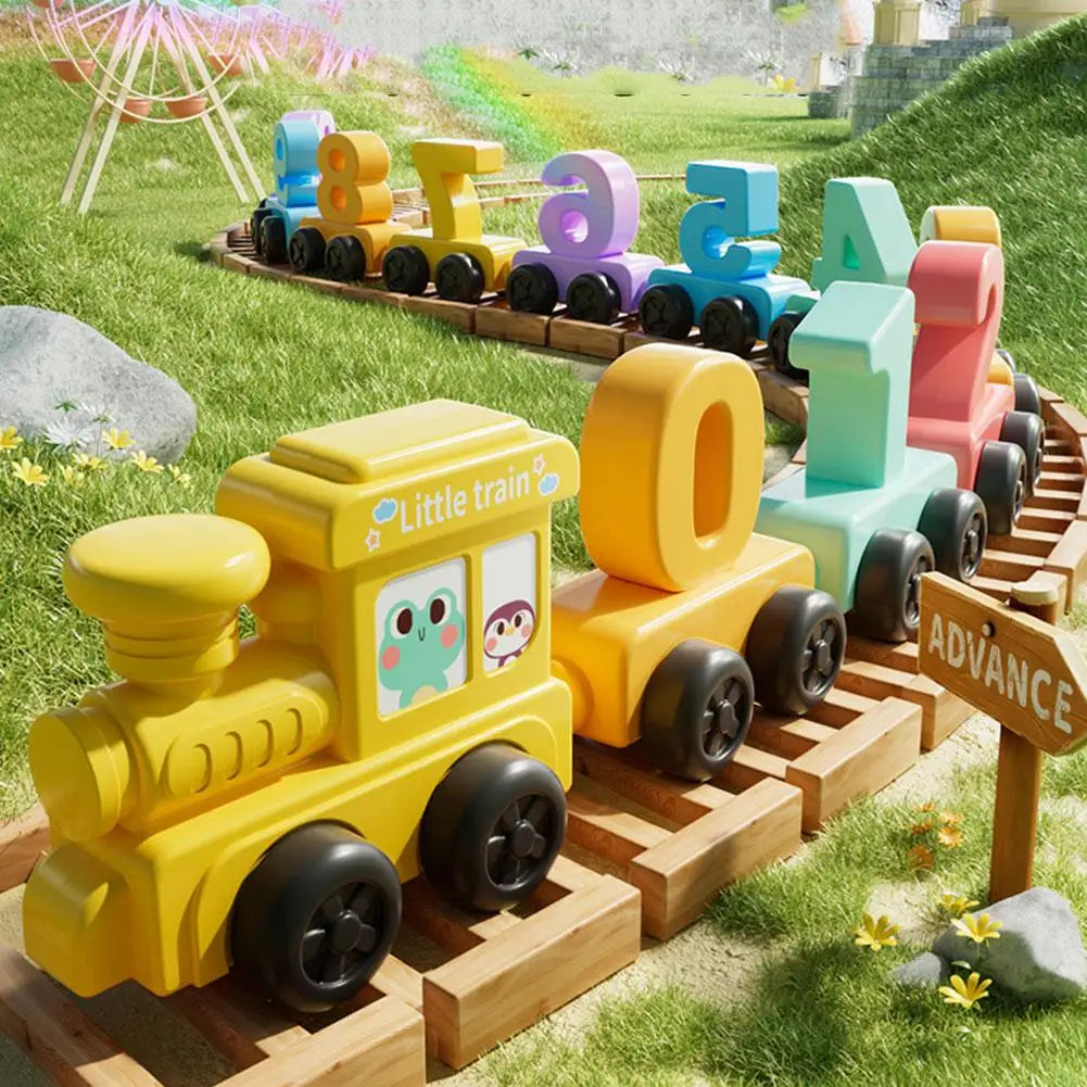 Montessori Educational Toy Train Set Wooden Magnetic Number Train Toys Early Cognition Learning Teaching Sets For Toddlers