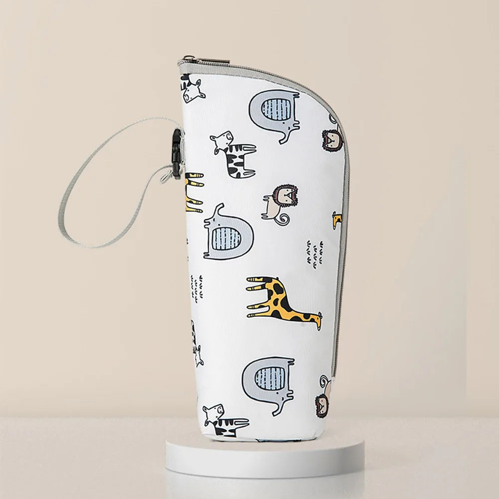 Go Out Insulated Water Bottle Wrap Baby Bottle Protective Cover Printed Aluminum Foil Tote Bag Can Be Hung Stroller Clutch Bag