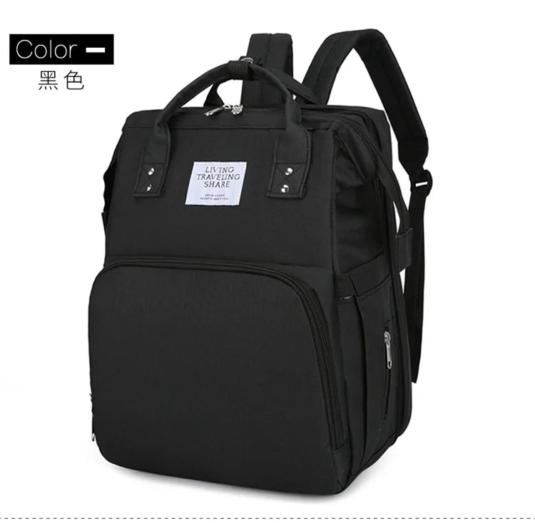 Baby Bed Mother Large Capacity Nappy Milk Bottle Backpacks with Changing Mat Convenient Baby Nursing Bags Gift Mommy Diaper Bags