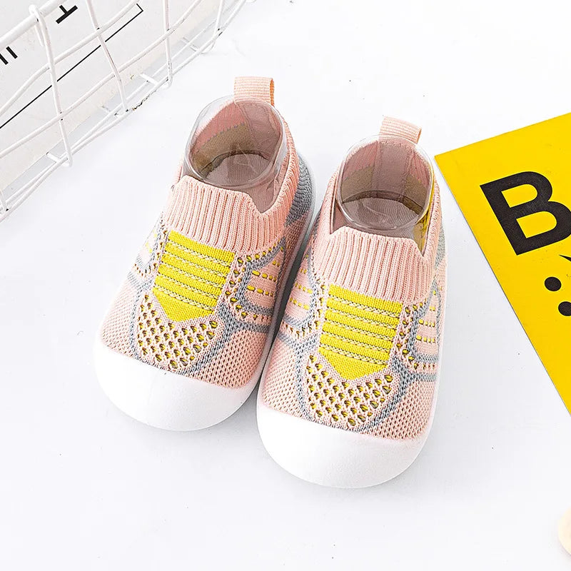 Baby Shoes Anti-slip Breathable Infant Crib Floor Socks with Rubber Sole for Children Boys Mesh Shoes Soft Bottom Baby Girl 아기신발
