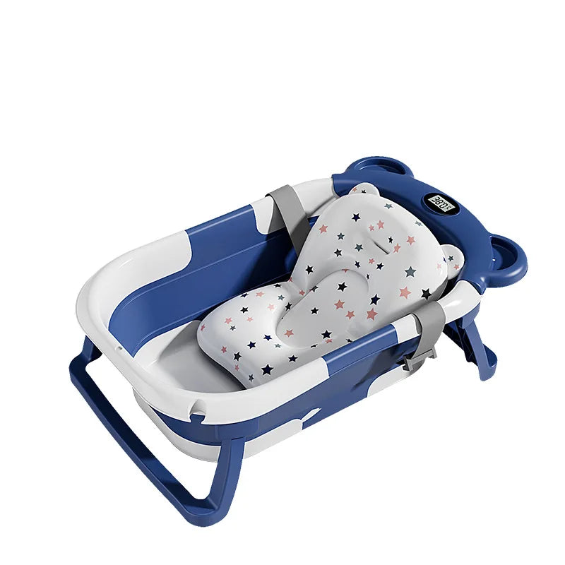 Household Newborn Baby Bath Tub Baby Can Sit and Lie Down Temperature-Sensing Bath Tub Bath Bucket Baby Folding Bath Tub