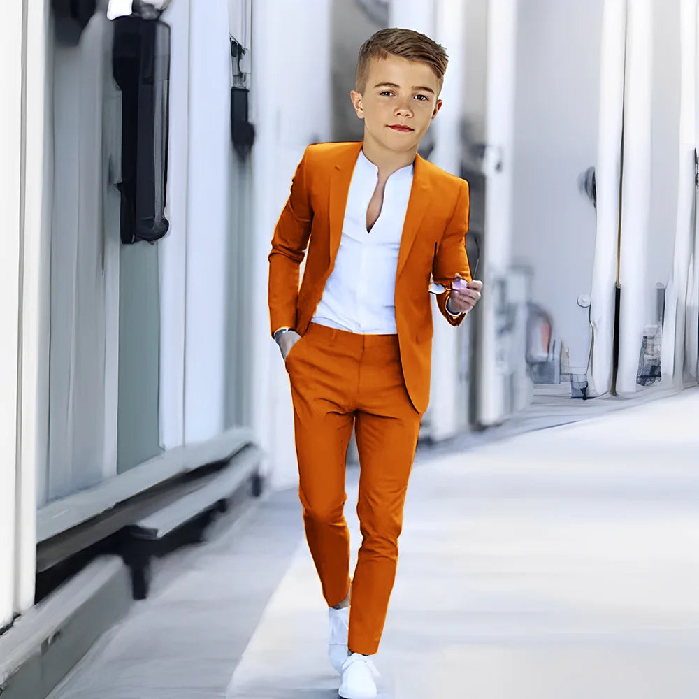 Khaki Suit for Boys Fashion Summer Jacket Pants 2-piece Set Custom Suit Wedding Boys Dress 2-16 Years Old Outfit