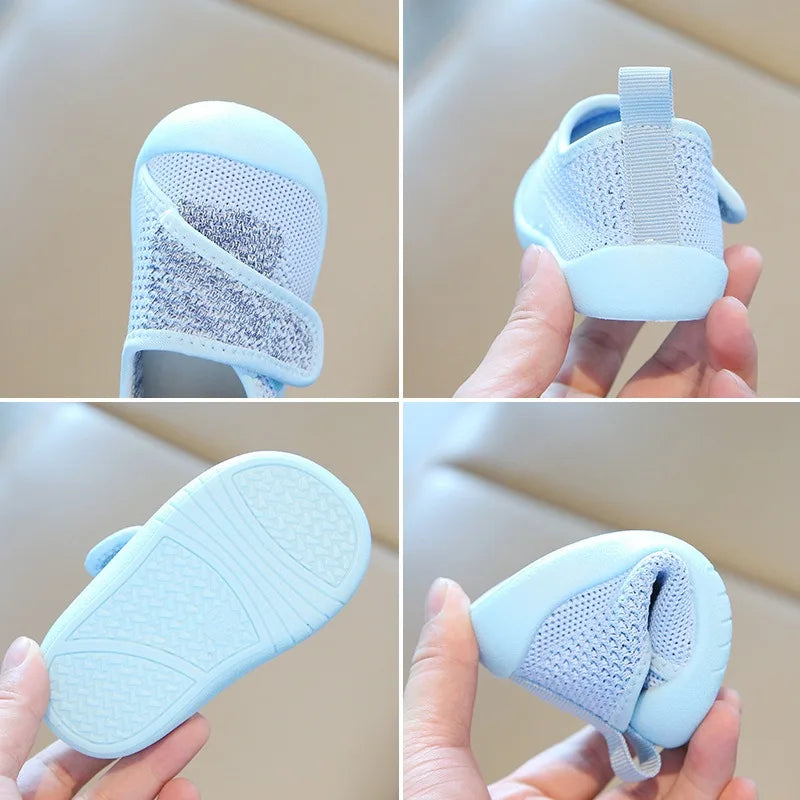Baby Boys Girls Walking Shoes Spring Autumn Kids Casual Shoes Mesh Children Soft Sole Anti Slip Infant Newborn Knitted Shoes