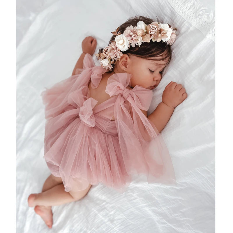 2026 Summer Baby Clothes Infant Girls Party Dress Lace Bodysuits & One-pieces 100-day Photo Dress Baby Photograph Clothing