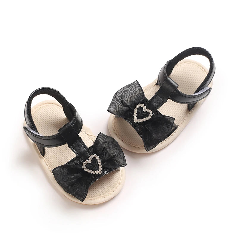 Baby Girl's Shoes Bow Princess Korean Version Sandals 2026 New Summer Style Baby Soft Sole Walking Sandals Design Versatile