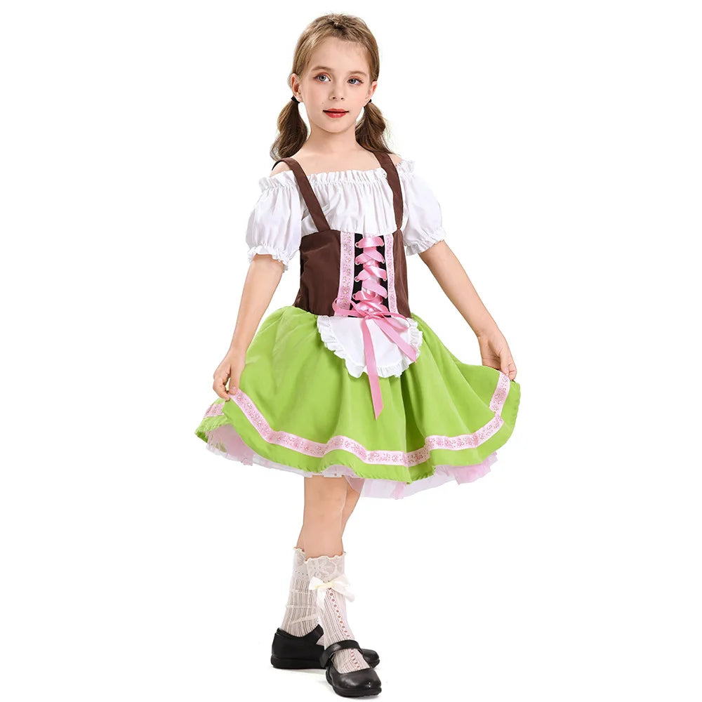 Children's Boys Girls German Oktoberfest Costume Bavarian Dress Kids Overalls Pants Cosplay Carnival Party Halloween Masquerade