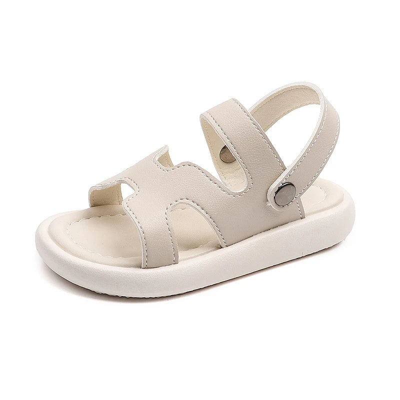 Girls' Sandals 2025 Summer New Open Toe Outdoors Breathable Kid's Beach Shoes Casual Soft Sole Non-slip Children's Shoes 21-30