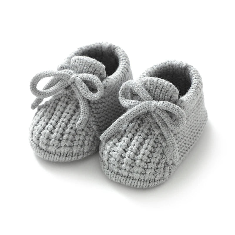 Baby Girls Shoes Hand Knitting Newborn Infant Boys Socks Booties 0-18m Soft Soled Anti-Slip Toddler Outdoor Indoor First Walkers