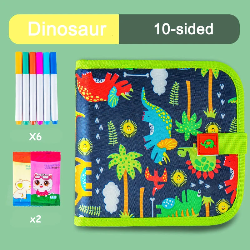 Toddlers Erasable Doodle Book Reusable Drawing Pads Coloring Doodle Book Watercolor Kids Montessori Educational Toy Gift