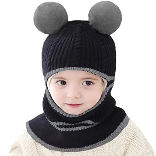 1-4 Years Baby Kids New Autumn Winter Bear Ear Knitted Cap Children Cute Warm Beanies Hats Girls Boys Knit Pullover Bonnet Caps