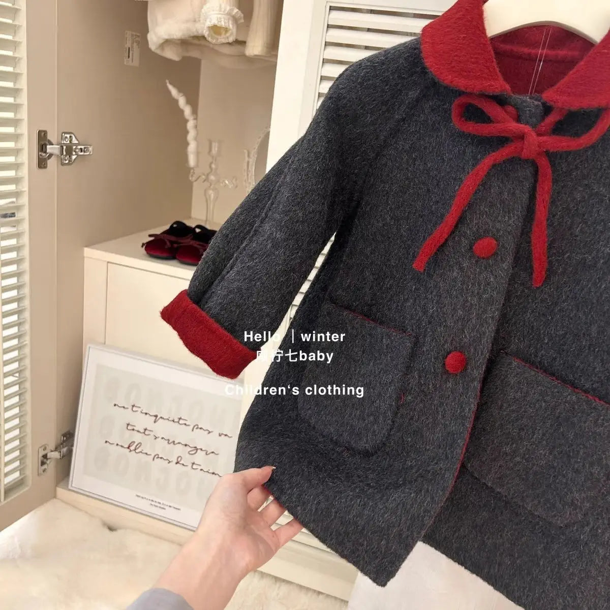 Autumn and Winter Baby Girls' Woolen Coat 2025 New Style Children's Two sided Woolen Coat Medium length Clothes