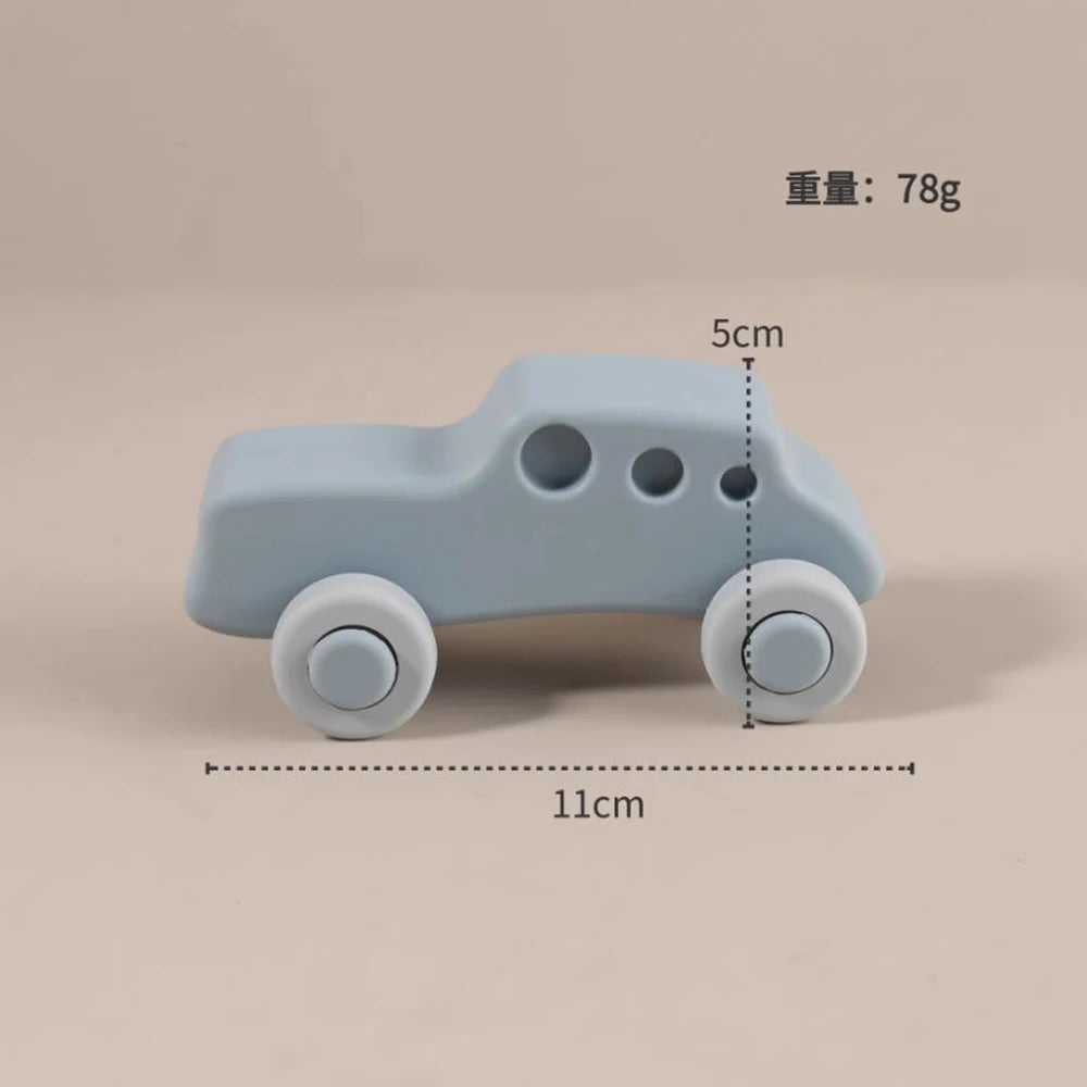 Personalized Baby Teether Silicone Car Truck Toy Motorbike Airplane Teething Toy Infant Montessori Educational Toy