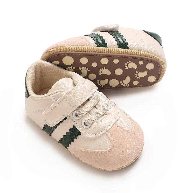 Baby Shoes With Soft Soles For Boys And Girls Aged 0-1, Color Blocked Sports Shoes, Anti Slip Walking Shoes, Simple, Fashionable