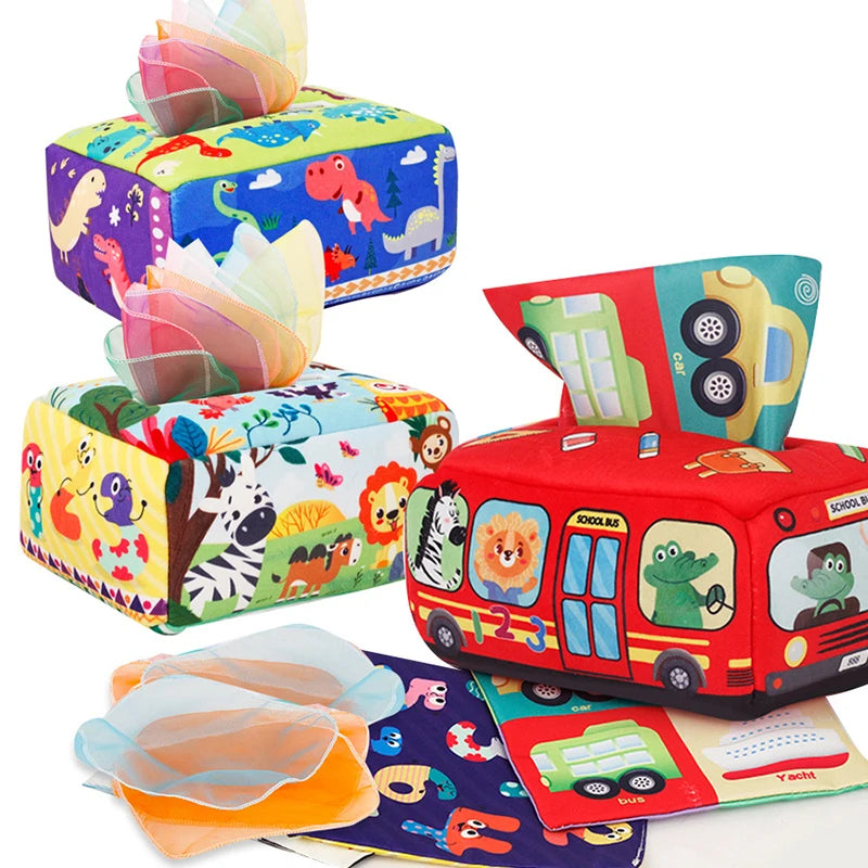 Baby Montessori Toy,Magic Tissue Box,Educational Learning Activity Sensory Toy For Kids Finger Exercising Busy Board Baby Game