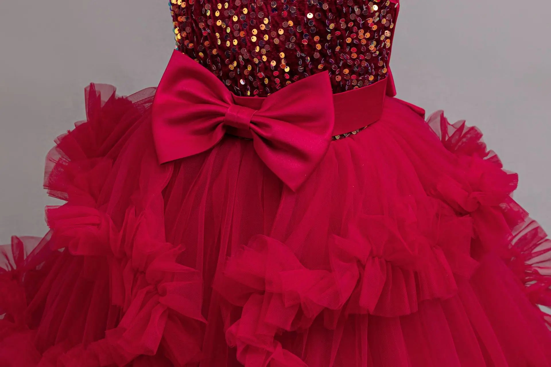 Girls Christmas Party Dress Girl Long Dresses Gown Tutu Teenage Girl Clothes Sequins 5-12Y