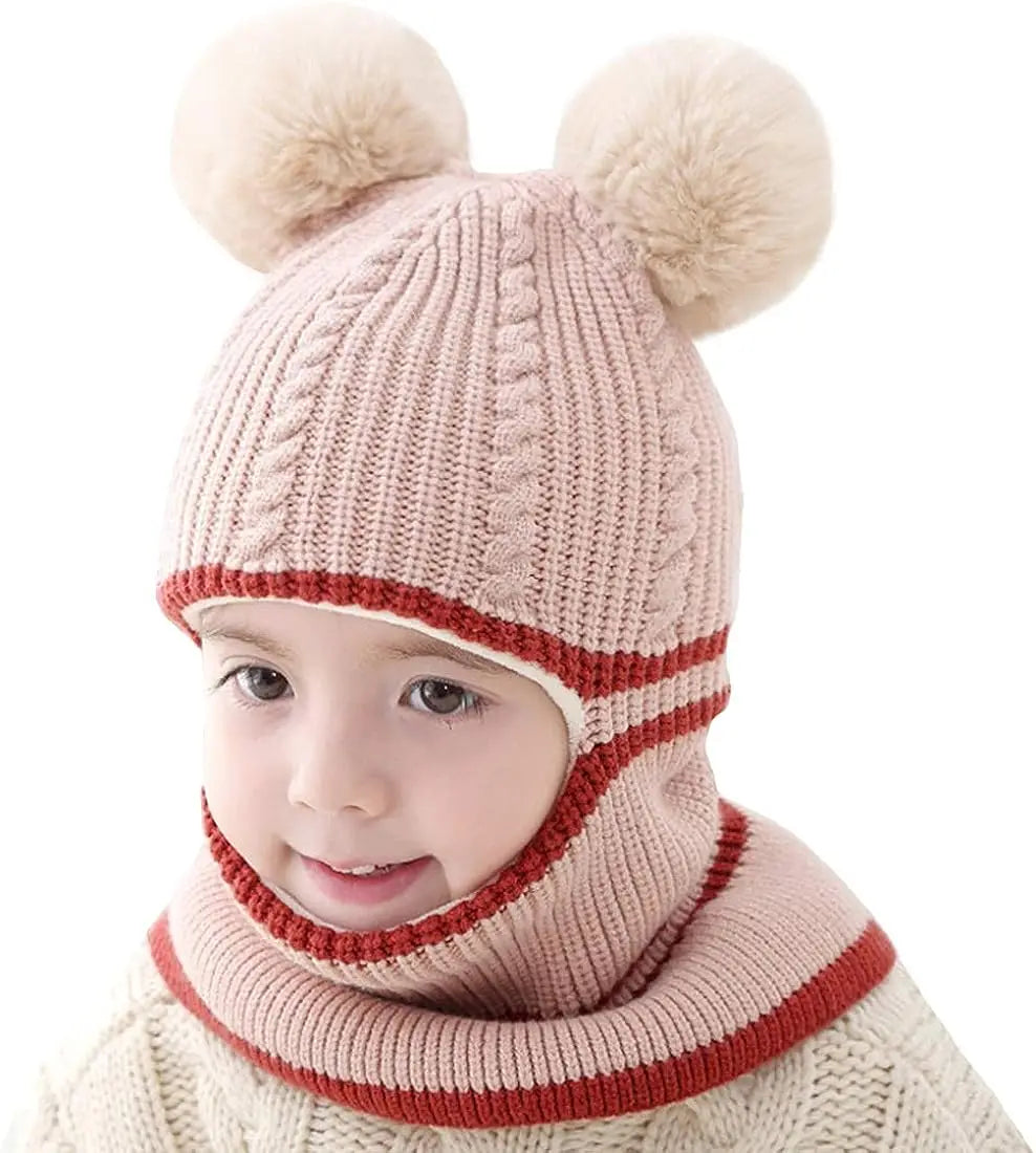 1-4 Years Baby Kids New Autumn Winter Bear Ear Knitted Cap Children Cute Warm Beanies Hats Girls Boys Knit Pullover Bonnet Caps