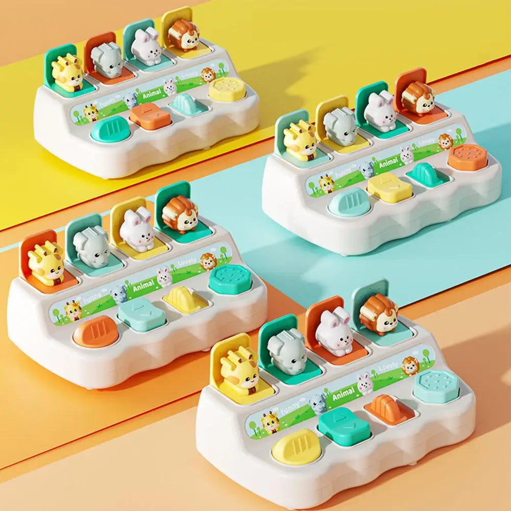 Montessori Pop up Animal Toys and Learning Boxes Kids Early Education Puzzle Toy Cognitive Exercise Finger Flexibility Mechanism