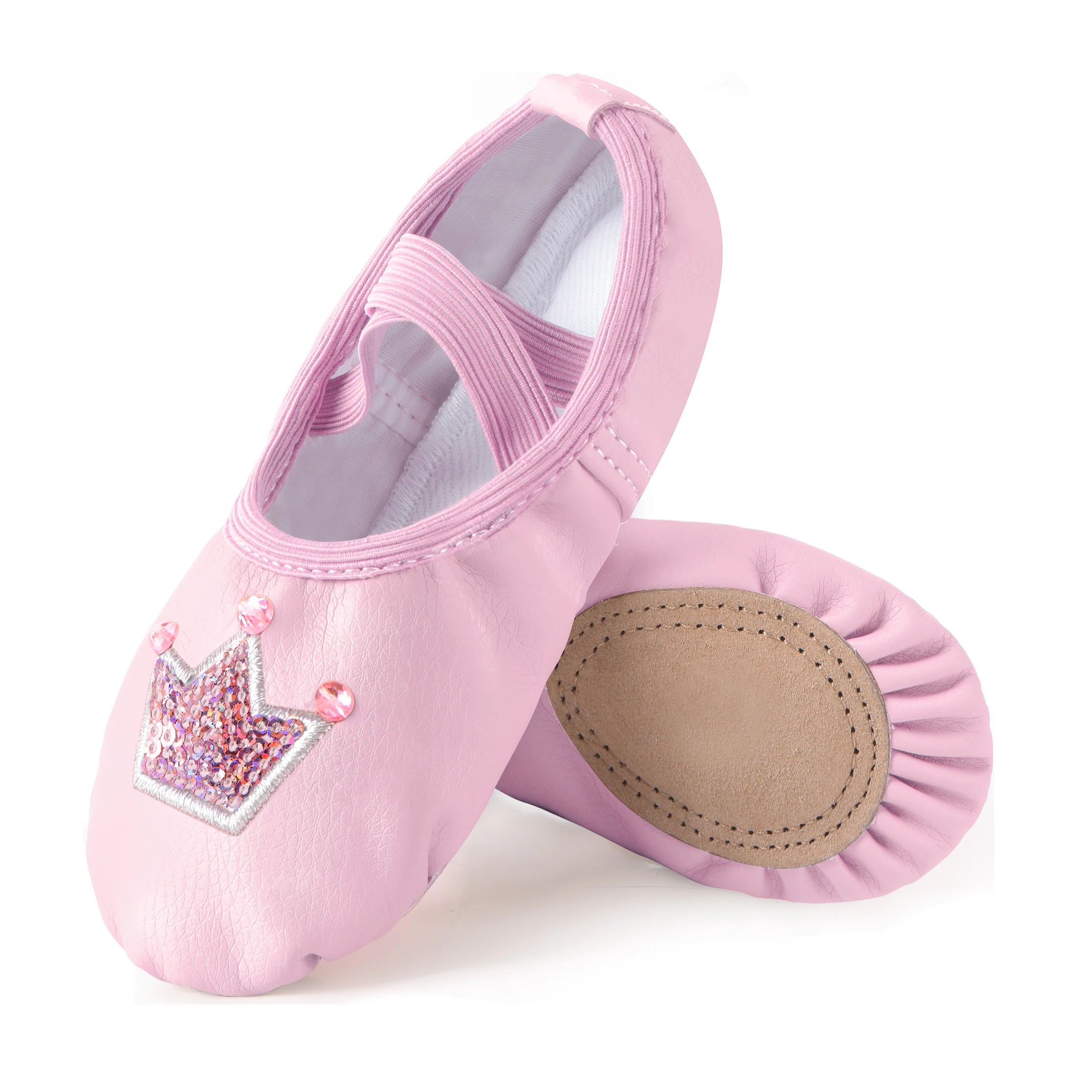 Girls Ballet Leather Shoes  Split-Sole Flats Dance Shoes for Ballerina Dancing Toddler/Little Kid/Big Kid