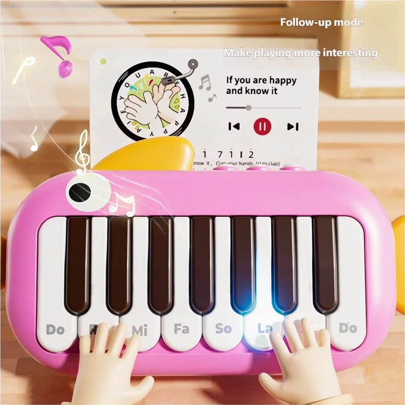 Montessori Baby Electronic Piano Toy, Multifunctional Pocket Music Keyboard, Early Learning Educational Musical Instrument Game