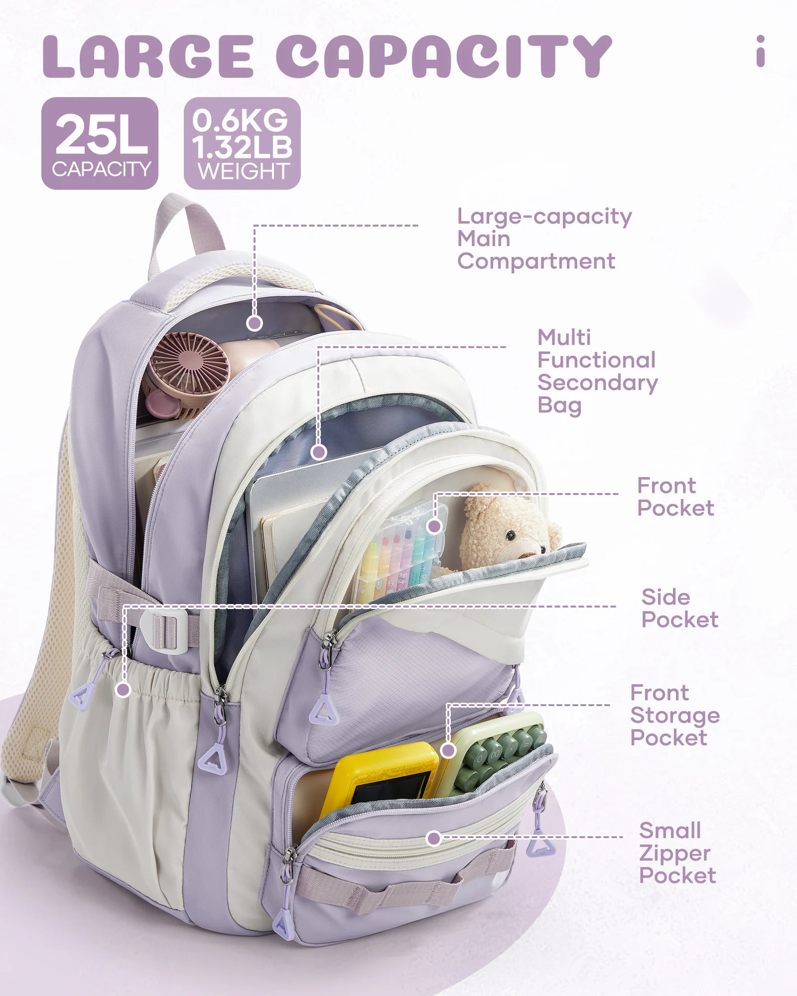 School Bag for Girls, School Backpack Teen Cute Travel Backpacks for Girls, School Girls 5th Grade Elementary School Bookbag
