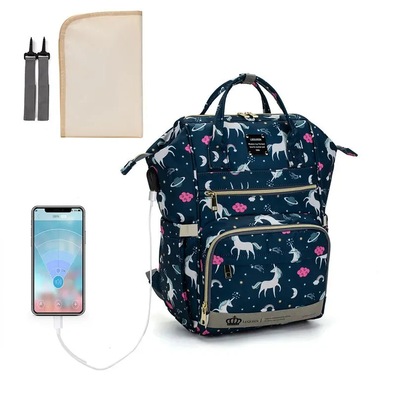 Baby Nappy Bag Mummy Bag Backpack Waterproof Storage Handbag Outdoor Travel Mommy Maternity Bag For Baby Stuff Gray Diaper Bags