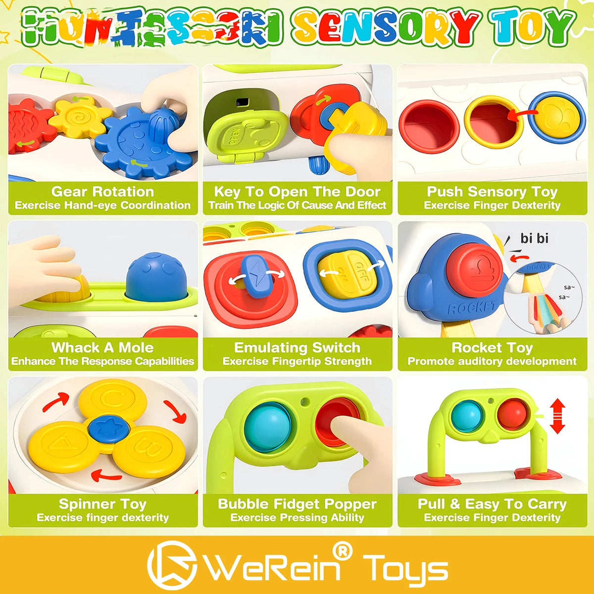 Montessori Sensory Toy Baby Grip Ball For Boy Girl Toddler Gift 6 9 10 12 Month 8 in 1 Busy Cube Educational Learning Fidget Toy